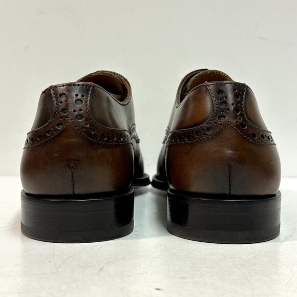 WORN TWICE Antonio Maurizi Brown Cap Toe Derby Brogue Made in Italy EU 44 US 11 - Picture 6 of 12